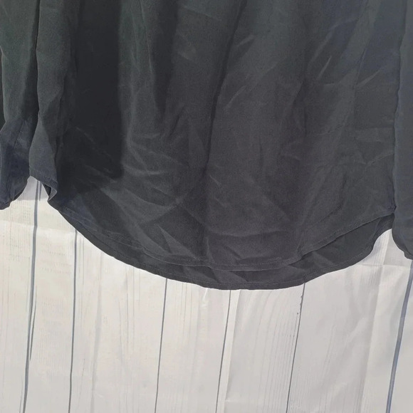 J.Crew 100% silk black long sleeve blouse - Picture 5 of 10